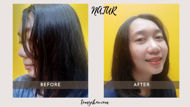 before after pemakaian natur shampoo