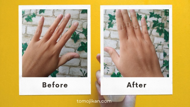 before after hasil pemakaian body serum