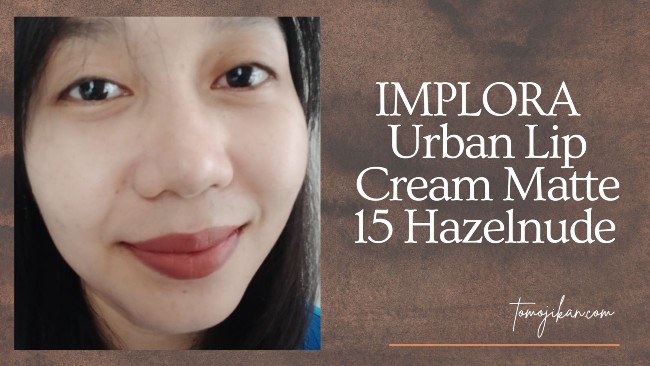 hasil pemakaian urban lip cream matte 13 hazelnude