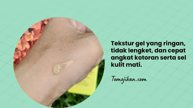 tekstur gel ringan dan lembut di wajah