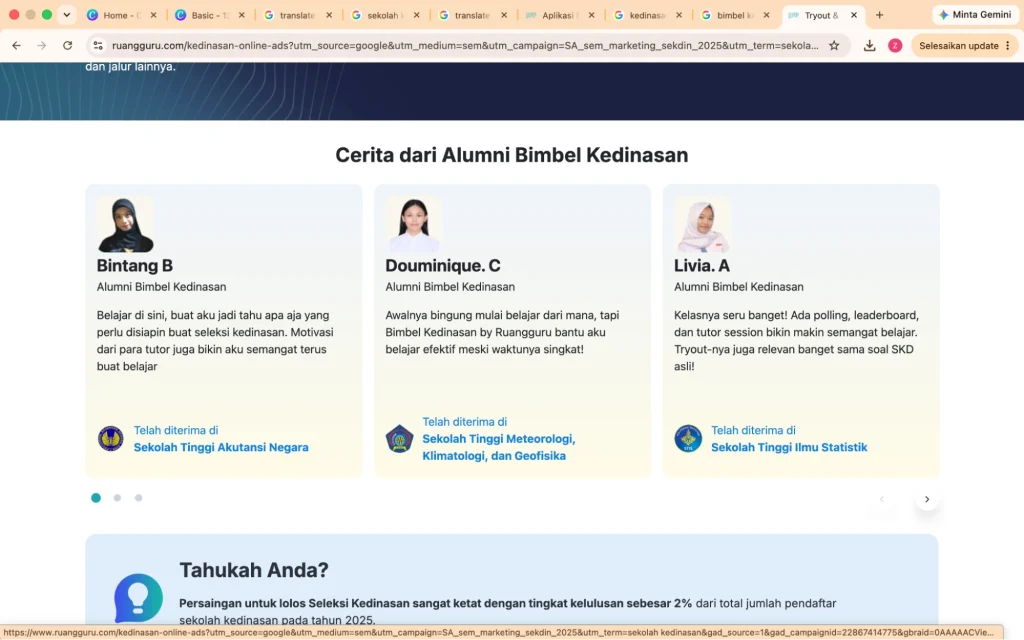 persiapan tryout kedinasan terbaik